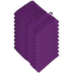 Miamar® Handtuch Handtücher Waschhandschuh Waschlappen 10er Set 15 x 21 cm Lila