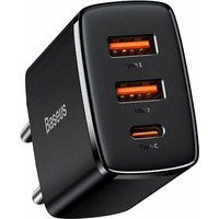 Baseus Compact Quick Charger 2xUSB USB-C 30W - Black