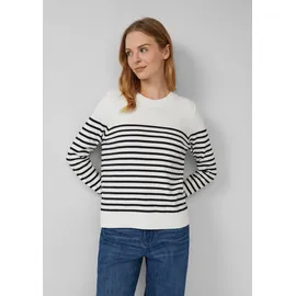 s.Oliver Gestreifter Pullover aus Viskosemix Creme/Schwarz 48
