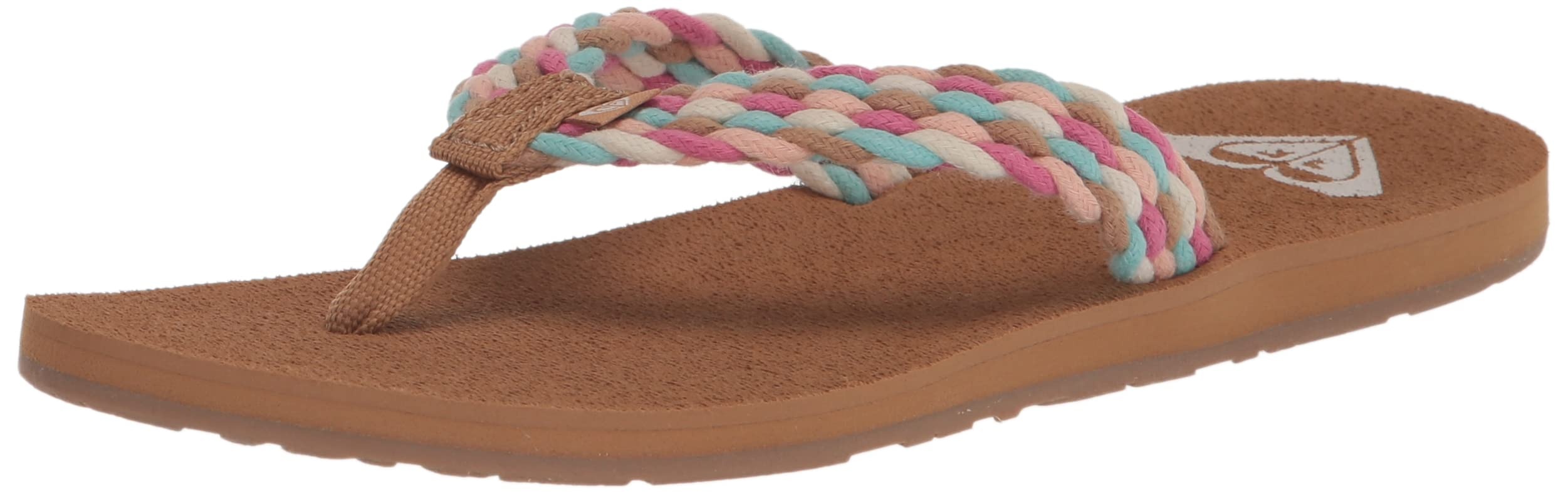 Roxy Damen Porto Sandale Flip Flop Flipflop, Weiß/Pink/Multi, 35 EU