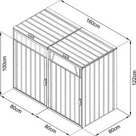 Axi Mülltonnenbox Owen 80 x 122 x 160 cm grau