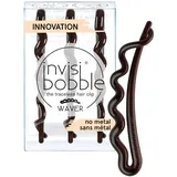 invisibobble Waver Plus Haarklammer Pretty Dark I 3x Haarnadel braun Mädchen & Damen I Haarspange groß starker Halt I designed in Herzen Münchens