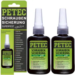 2x50g Petec Schraubensicherung Superfest Grün Gewindesicherung Fix Gewinde Lager: Petec: 93050