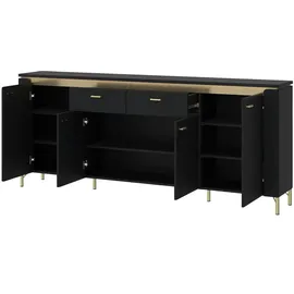 Möbel Kraft Sideboard 200,3 x 87,3 x 40 cm Schwarz