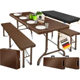 Kesser Polyrattan Bierzeltgarnitur 3-tlg. braun