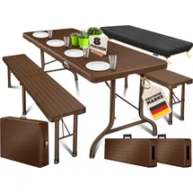 Kesser Polyrattan Bierzeltgarnitur 3-tlg. braun