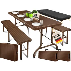 Kesser Polyrattan Bierzeltgarnitur 3-tlg. braun