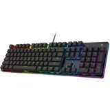 Black Shark Gaming Tastatur Mechanische, Beleuchtete Kabelgebunden Tastatur mit Leise Rote Schalter, Anti-Ghosting 105 Tasten, Deutsches-Layout Tastatur Für PC Gamers, Windows, PS5, PS4