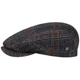 LIERYS Lennartson Wool Flatcap Klassische Schirmmütze Karomuster Baumwollfutter Herren Herbst Winter dunkelblau 60 cm - 60