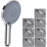 luxuskollektion Duschkopf Handbrause 152mm Regenbrause 7 Strahlarten Chrom Grau