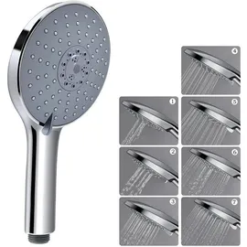 luxuskollektion Duschkopf Handbrause 152mm Regenbrause 7 Strahlarten Chrom Grau