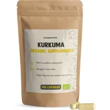 Cupplement Kurkuma 80 Kapseln mit schwarzem Pfeffer Piperin 600 MG pro Kapsel Bio - Antioxidans - Curcumin - Ergänzung - Superfood - kein Pulver, ...