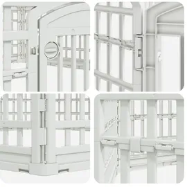 vidaXL 6-Panel-Hundespielplatz 177,5 x 154,5 x 58 cm Kunststoff Weiß 179 151