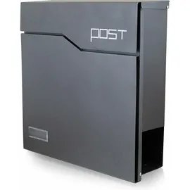 BITUXX Design Briefkasten 17340 Anthrazit inkl. Zeitungsfach