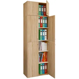 VCM Lona Aktenschrank 70 x 39 x 223 cm braun
