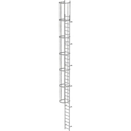 MUNK Einzügige Steigleiter mit Rückenschutz Stahl verzinkt 9520 - 520125