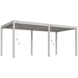 Weide Classic Pergola Aluminium freistehend 3 x 6 M Lamellendach Ivory Sand?