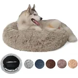 Zoomlie XXL Hundebett Orthopädisch Waschbar Rund Haustierbett Für Große Grosse Mittelgroße Hunde XL Hundesofa Antistress Waschbar Kuschelig Hundekissen Memory Foam Hoch Oval Donut Labrador Hundehöhle