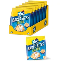 TUC Baked Bites Salted 6 x 110g I Salzgebäck Großpackung I Fein gesalzene Cracker I TUC Mini-Cracker