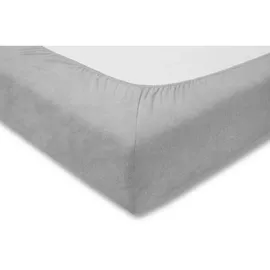 Estella Spannbettlaken Samt-Velours 200 x 200 cm platin