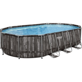 BESTWAY Power Steel Frame Pool Set 610 x 366 x 122 cm inkl. Filterpumpe oval