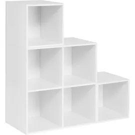 Woltu Bücherregal 90 x 90 x 30 cm Weiß