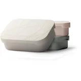 MAMEIDO Brotdose Edelstahl 1200 ml, mit flexiblem Trenner & Silikondeckel, Lunchbox Erwachsene, leichte Vesperbox Kinder, Brotbox Kinder mit Fächern (Ivory Beige)