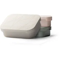 MAMEIDO Brotdose Edelstahl 1200 ml, mit flexiblem Trenner & Silikondeckel, Lunchbox Erwachsene, leichte Vesperbox Kinder, Brotbox Kinder mit Fächern (Ivory Beige)