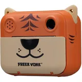 Bresser Freek Vonk x Bresser Kinder-Sofortbildkamera Tigerdesign, Front- und Rückkamera, 93x73x44 mm