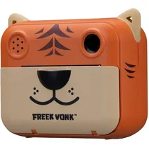 Bresser Freek Vonk x Bresser Kinder-Sofortbildkamera Tigerdesign, Front- und Rückkamera, 93x73x44 mm