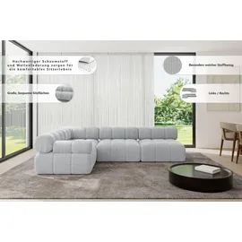 altdecor Ecksofa modulares Sofa Mende-L2 - 285x190x70 cm Senfgelb Cord
