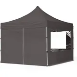 TOOLPORT Faltpavillon Economy 3 x 3 m inkl. 4 Seitenteile dunkelgrau 59006