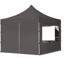 TOOLPORT Faltpavillon Economy 3 x 3 m inkl. 4 Seitenteile dunkelgrau 59006