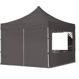 TOOLPORT Faltpavillon Economy 3 x 3 m inkl. 4 Seitenteile dunkelgrau 59006