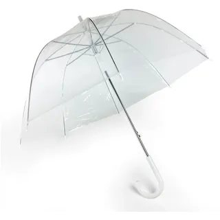 Gravidus Stockregenschirm Stockschirm Regen- und Wetterschutz Regenschirm in transparent weiß