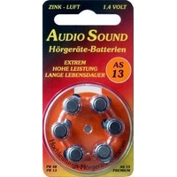 AudioSound AS 13 Typ PR48 - 6 Stück Hörgerätebatterien
