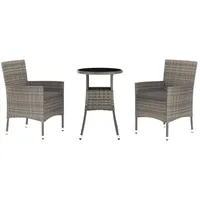 vidaXL Garten-Bistro-Set 3-tlg. Grau
