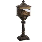 Relaxdays Standbriefkasten Antik Bronze inkl. Zeitungsfach