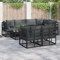 vidaXL Garten-Lounge-Set 7-tlg. schwarz