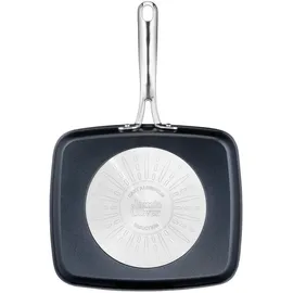 Tefal Jamie Oliver E24541 Cooks Classic Grillpfanne 23 x 27 cm Aluguss | Titanium 3x Antihaftversiegelung | Thermo-Signal Tiefe | Form für Alle Herdarten Induktion | Schwarz