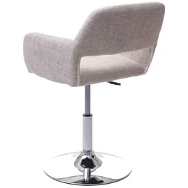 Mendler Esszimmerstuhl HWC-A50 III, Stuhl Küchenstuhl, Retro 50er Jahre, Stoff/Textil ~ creme/grau, Chromfuß