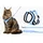 Karlie katzengeschirr - Harms blaues Katzengeschirr mit Leine - Komfortables atmungsaktives Nylon - Klickverschluss und Metallteile verchromt - 37cm / 43-55cm / 120cm