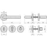 BASI PZ-Rosettengarnitur ZB 3200 Edelstahl silber rund