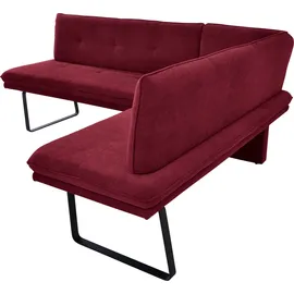 K+W Komfort & Wohnen Eckbank K+W KOMFORT & WOHNEN, rot (bordo), B:207cm H:87cm T:157cm, Sitzbänke, Eckbank, Polstereckbank in Spitzkissenoptik, Sitz und Rücken gesteppt