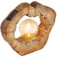 GLOBO LED Solarleuchte, Baumscheibe, Holzoptik, L 30,5 cm