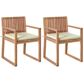 Beliani Sassari Premium Gartenstuhl 2er Set 59 x 59 x 108 cm hellgrün
