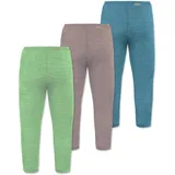 normani Outdoor Sports Normani, Outdoor Sports 3er Pack Baby Merino Unterhose mit Füßen in Blau/Rosa/Grün | Gr.: 56