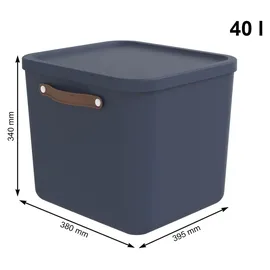 Rotho Maloja Aufbewahrungsbox 39,5 x 38,0 x 34,0 cm 2-tlg. blau