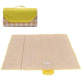 Extra große Picknickdecke für den Außenbereich, faltbar, wasserdicht, sanddicht, mit Griff, für Camping, Wandern, Angeln (Gelb)