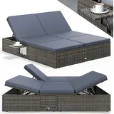 CASARIA Sonnenliege 200 x 160 x 33 cm Grau/Anthrazit